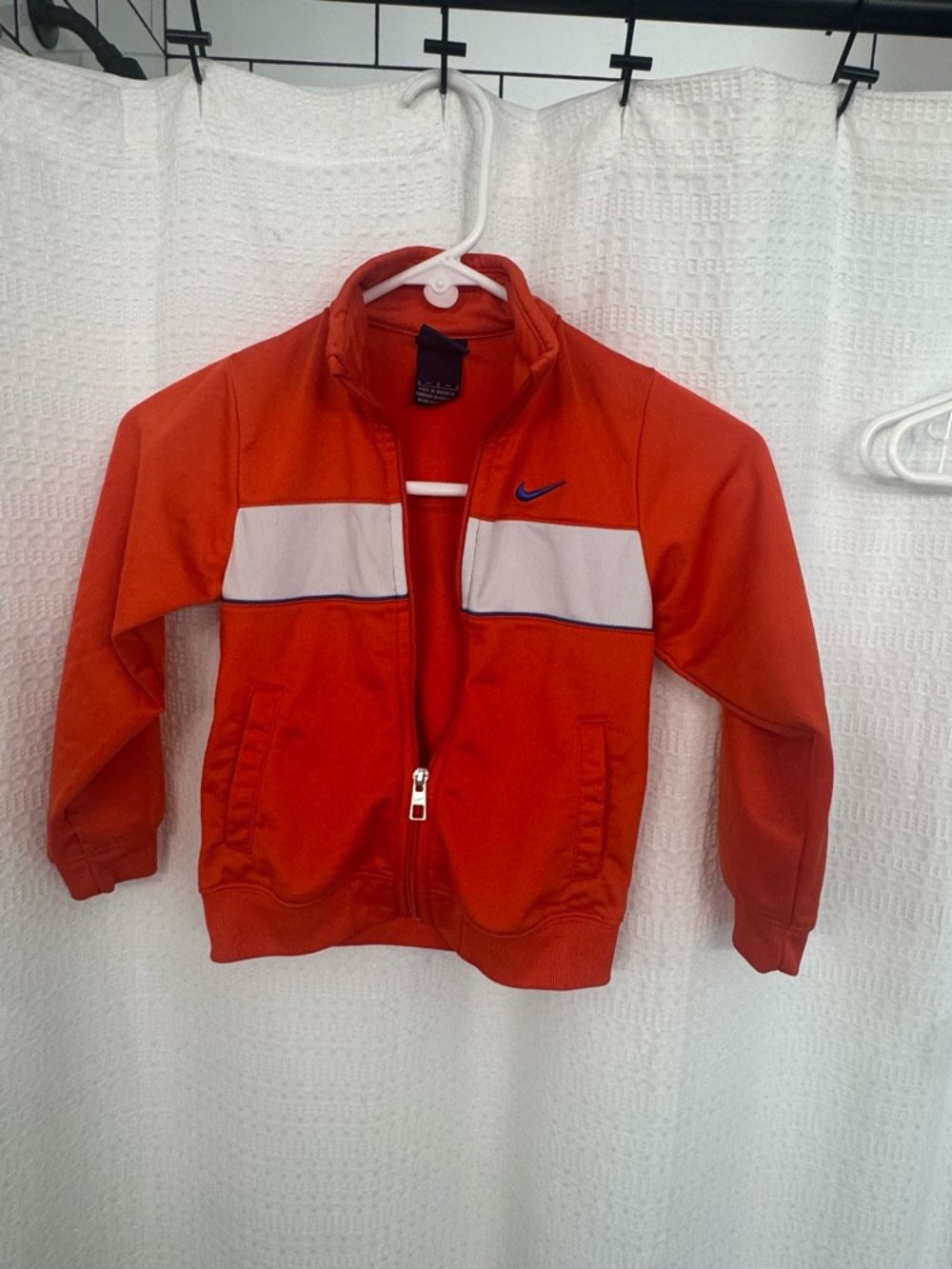 Nike Bright Orange Youth Zip Track Jacket with Navy Label